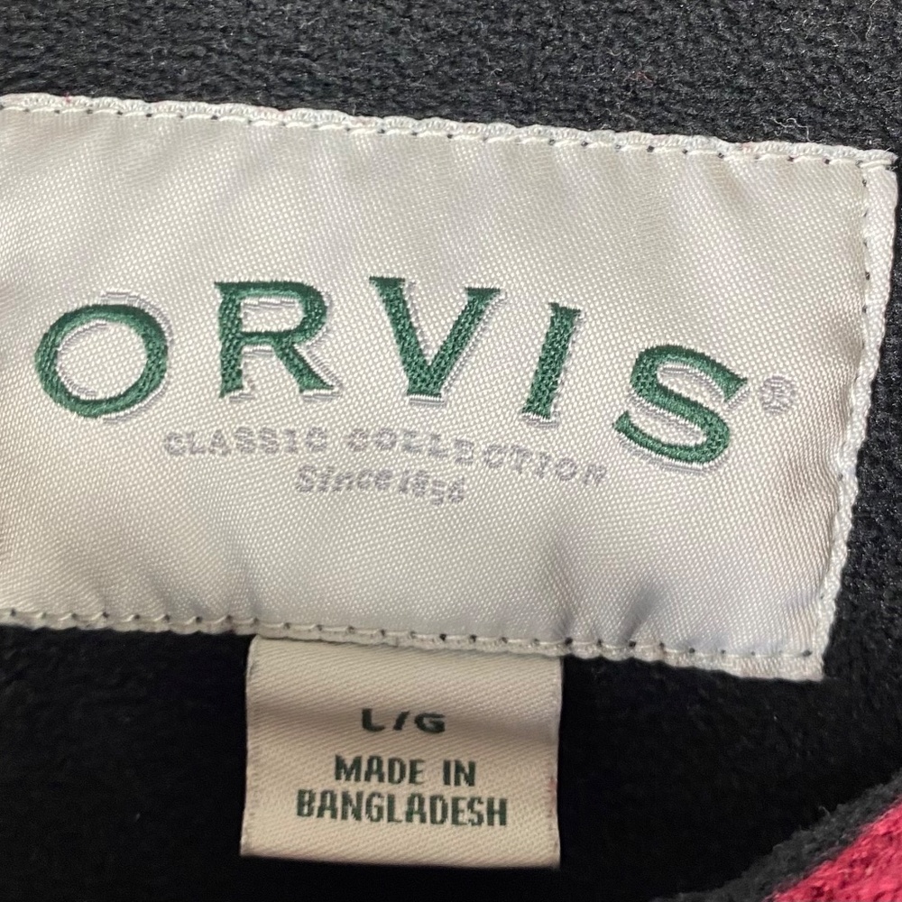 Orvis Large 12 14 Oversized Flannel Barn Jacket Coat Buffalo Plaid Red Black - Picture 4 of 5